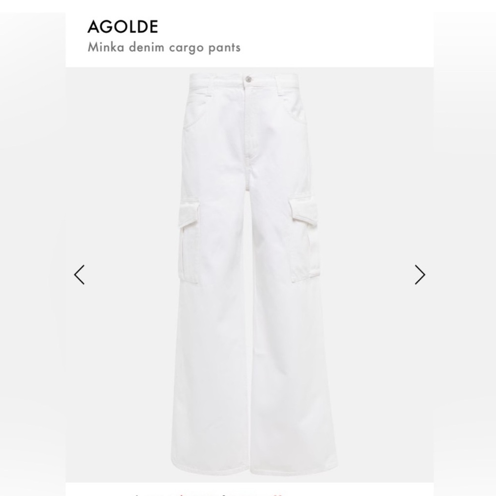 Agolde Minka Cargo Jeans in white